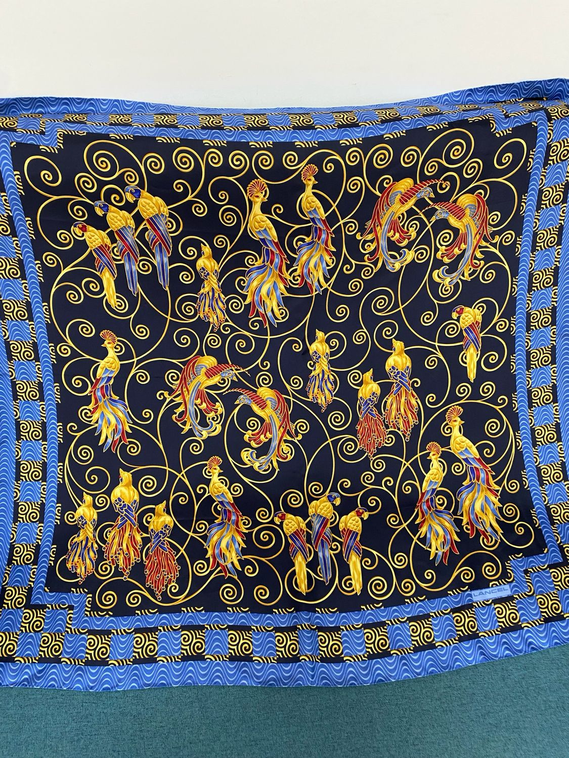 LANCEL 100% silk scarf 34&quot; square