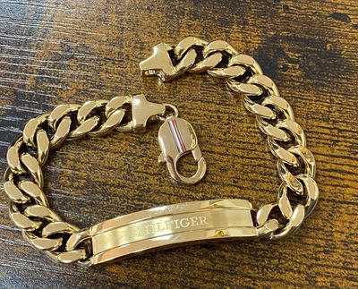 TOMMY HILFIGER bracelet 8&quot; long gold-plated