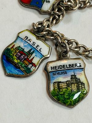 vintage silver 835 charm bracelet