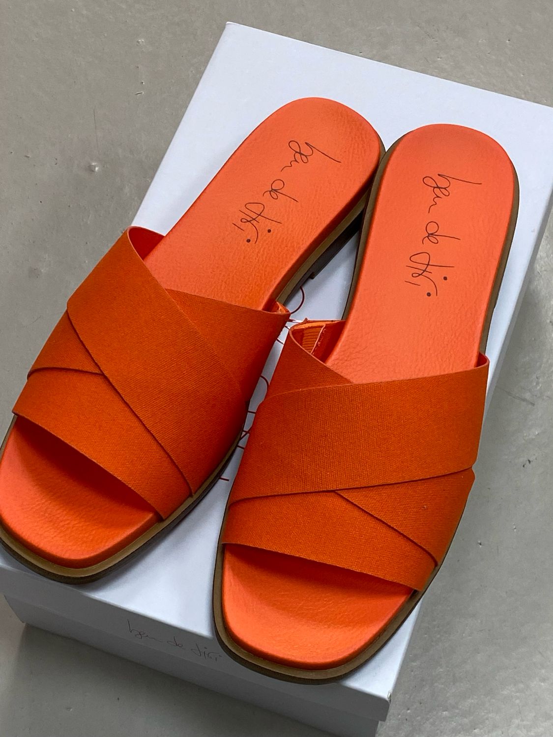 Orange sandals size 6 UK