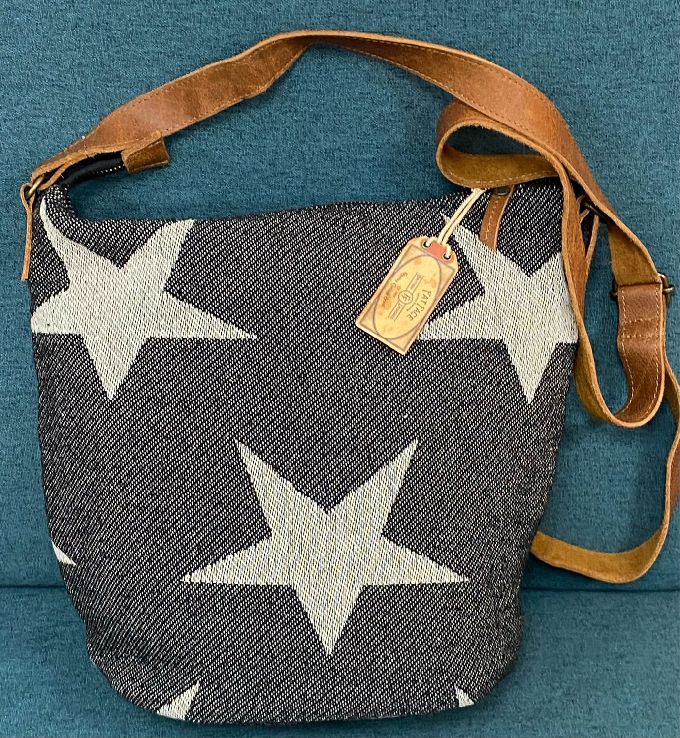 FATFACE canvas bag with leather straps