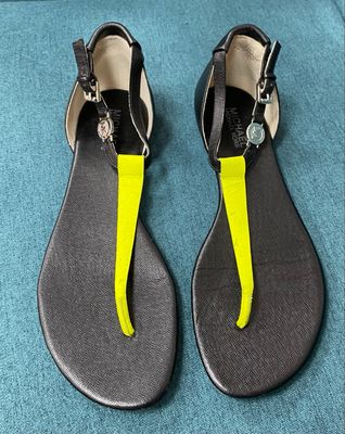 MICHAEL KORS sandals neon yellow size 7.5 UK