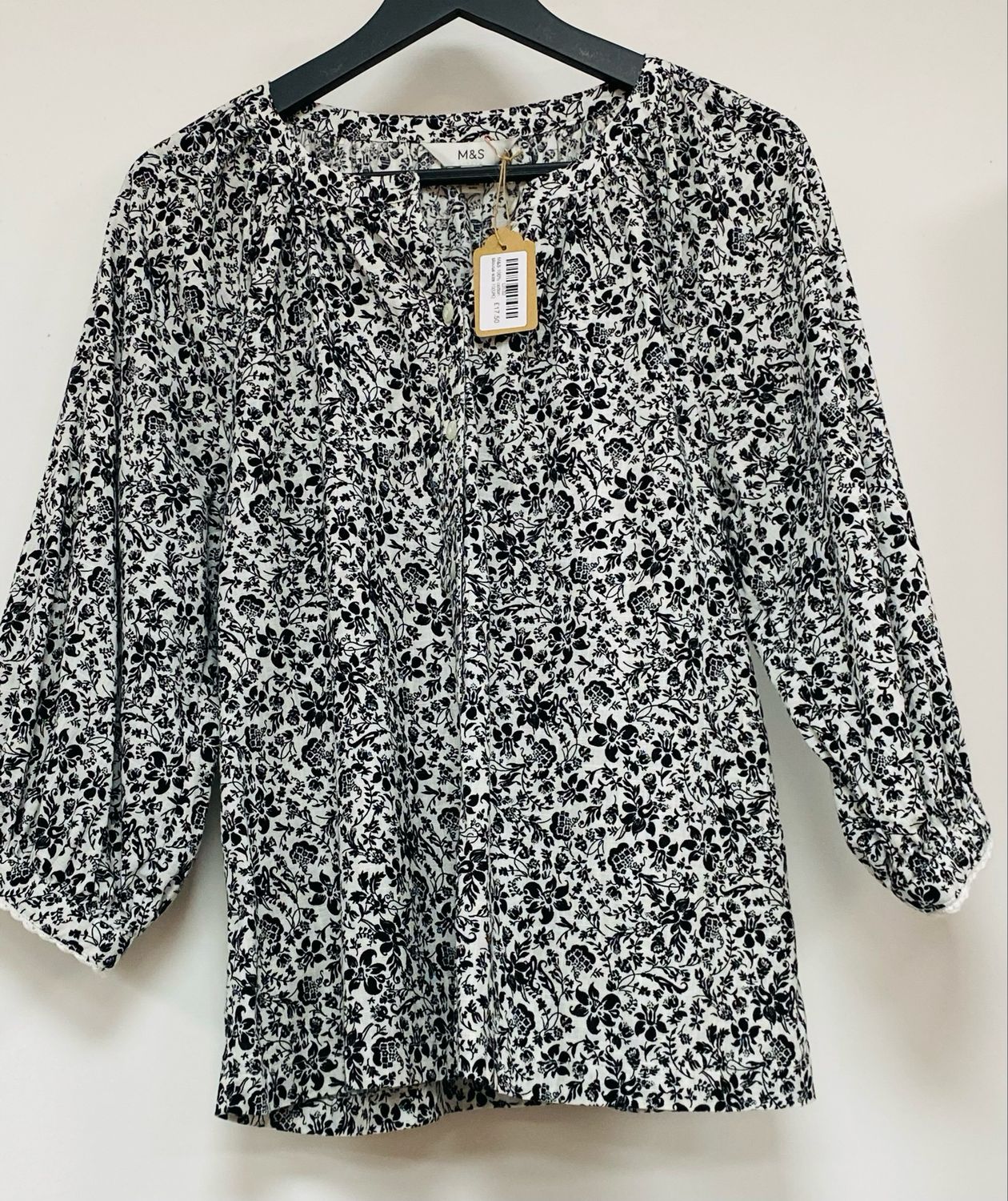 M&amp;S 100% cotton blouse size 10(UK)