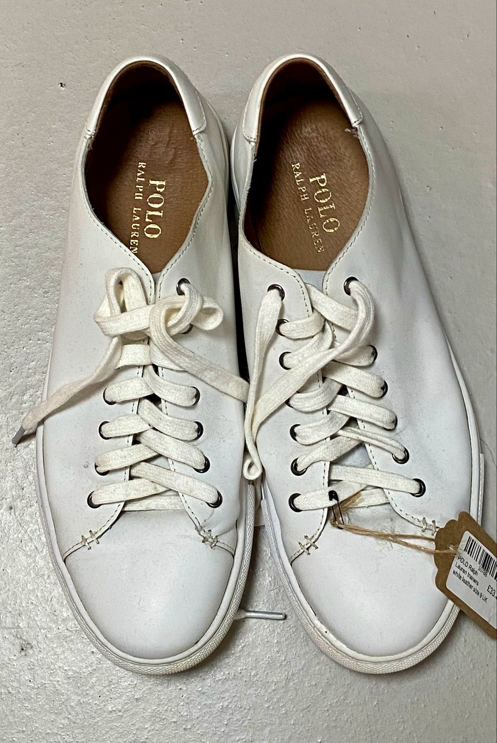 POLO Ralph Lauren trainers white leather size 9 UK