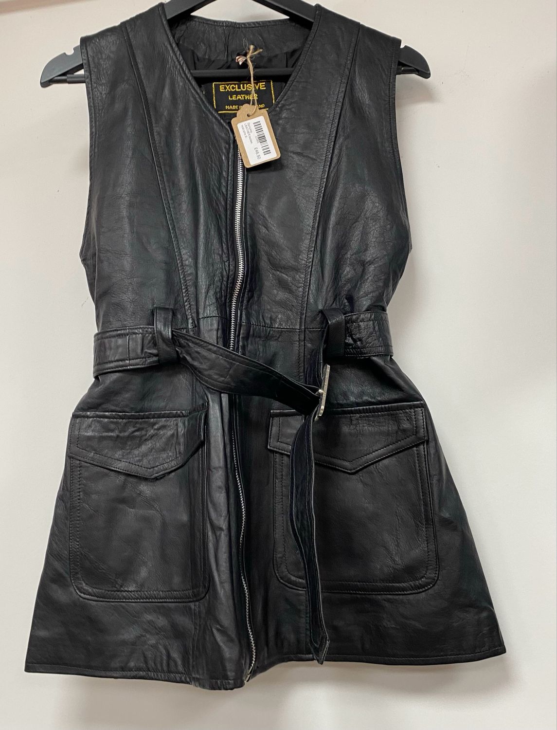 Genuine LEATHER ladies vest size S