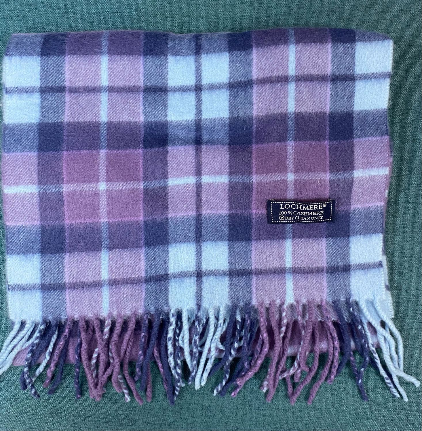 LOCHMERE 100% cashmere check scarf