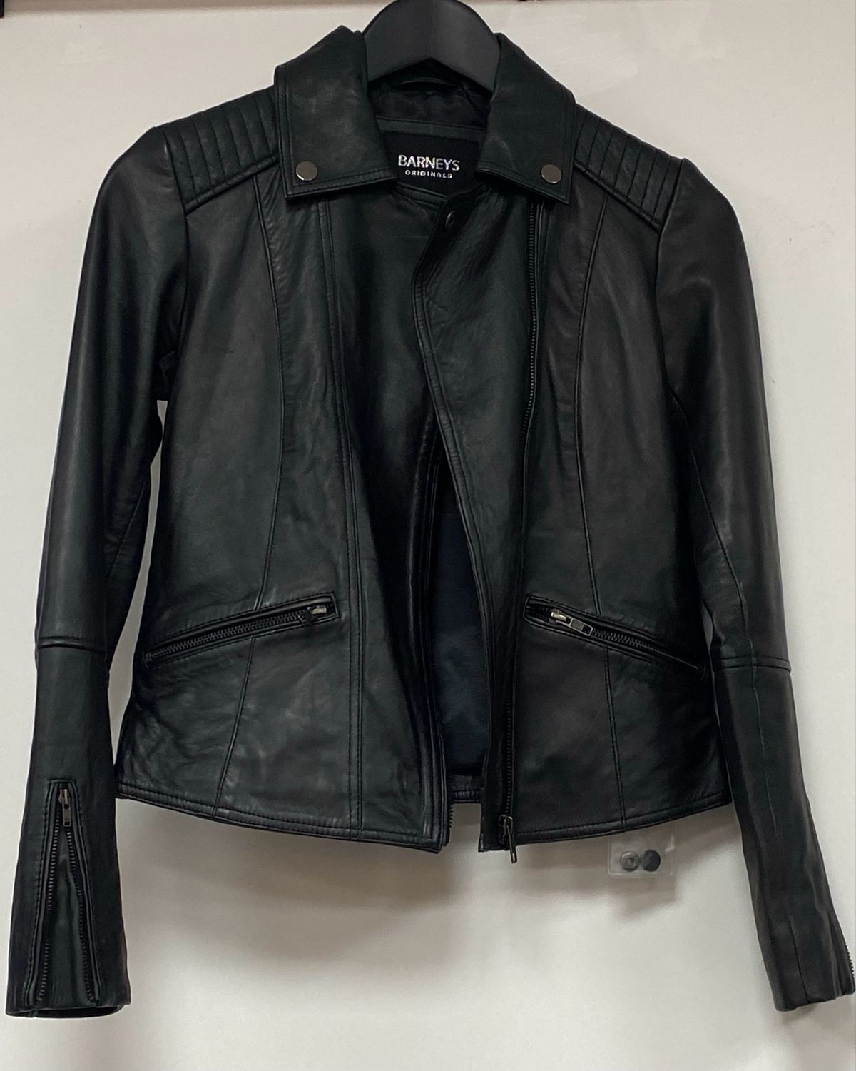 BARNEYS real leather jacket size 8 UK