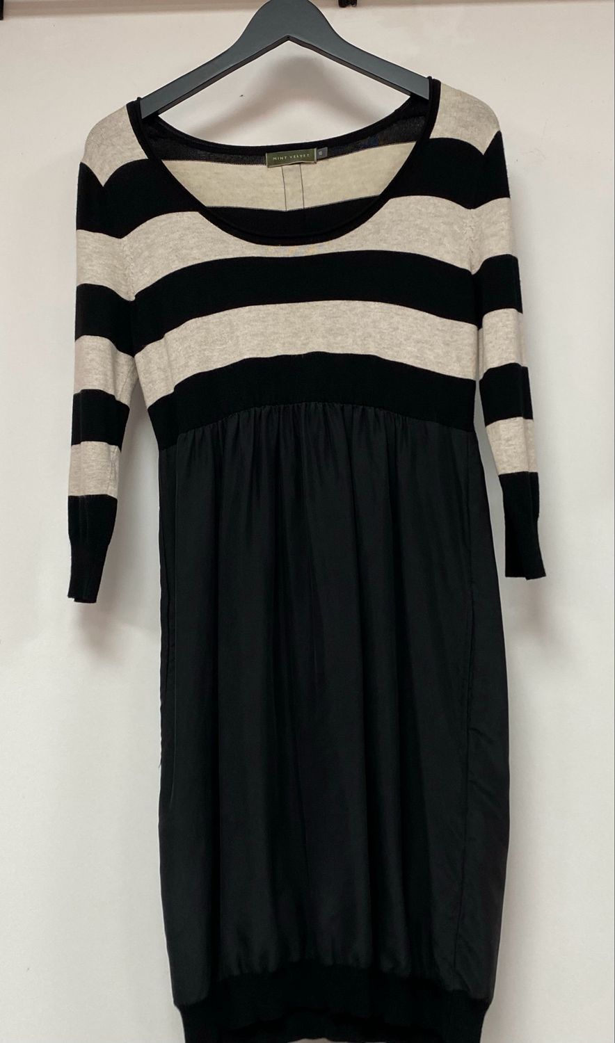 MINT VELVET dress knitted top / silk skirt size 10 UK