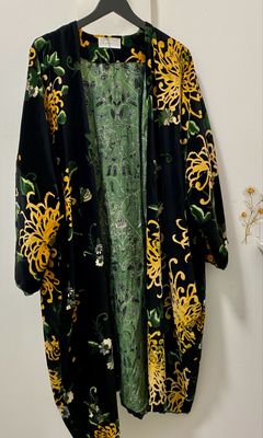 ONE HUNDRED STARS Chrysanthemum Velvet Grande Kimono