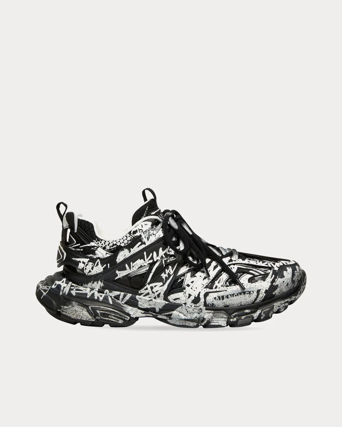 Balenciaga - Track Graffiti Mesh &amp; Nylon Black / White