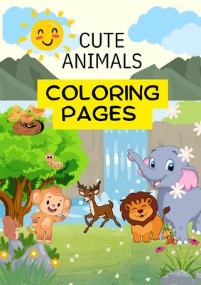 Editable|Printable Cute Animals Coloring Pages for kids