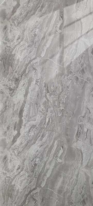 Grey Rock | Panneau de marbre Gris Brillant | 260x122x0,2