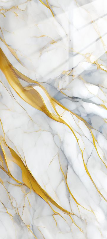 Golden Wind | Panneau de marbre Blanc Brillant avec Gris et Or | 245x122x0,2