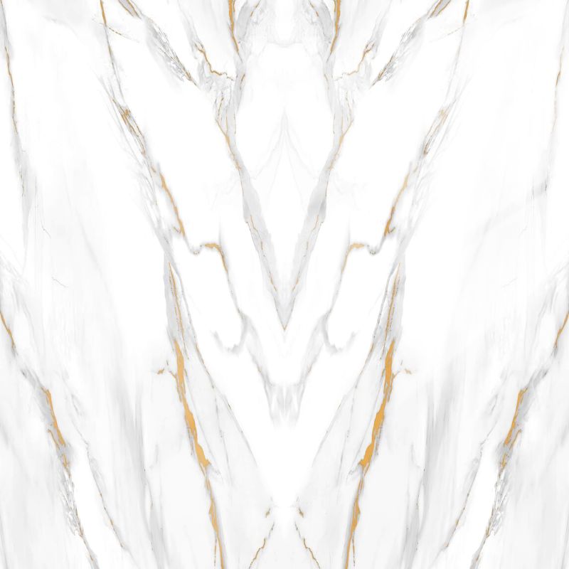White Butterfly | Panneau de marbre 3D Blanc Brillant avec Or | 260x122x0,2cm