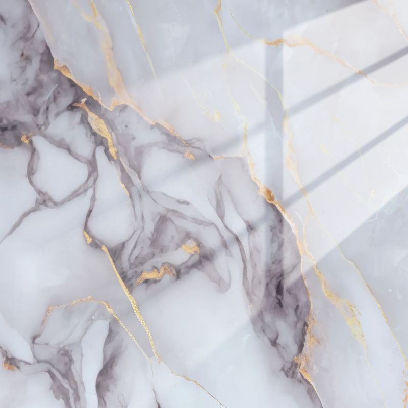 Golden Chantilly | Panneau de marbre 3D Blanc et Gris Brillant avec Or | 260x122x0,2cm