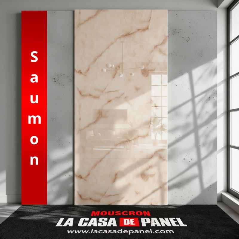 Saumon | Panneau de marbre Rose Saumon Brillant | 260x122x0,2cm