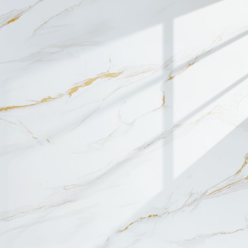 Golden Light Chantilly | Panneau de marbre 3D Blanc Brillant avec Gris & Or | 260x122x0,2cm