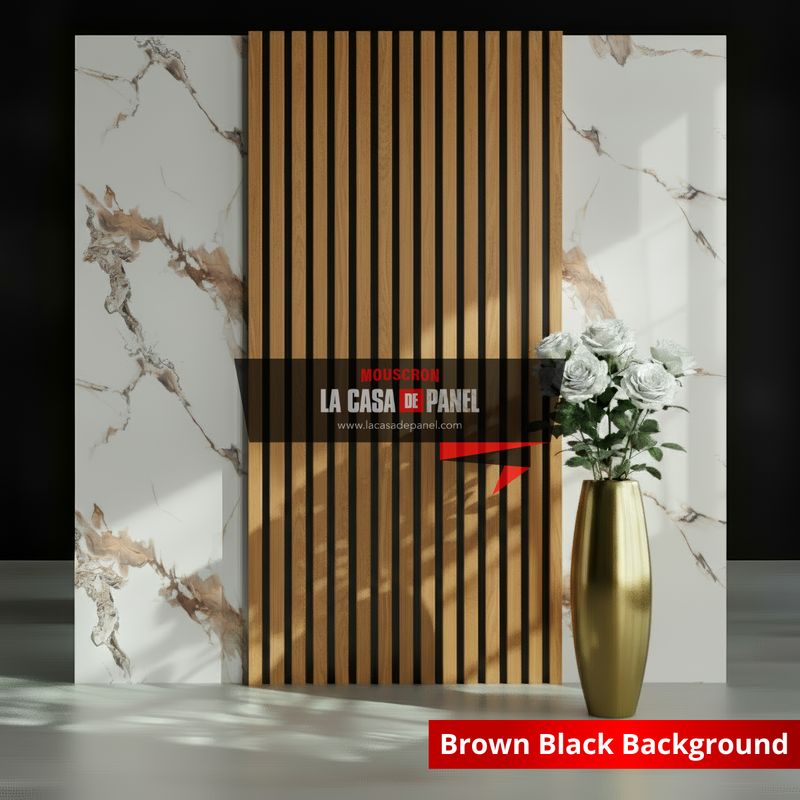 Brown Black Background Wood | Tasseau PVC effet bois | Marron fond Noir | 64x290cm