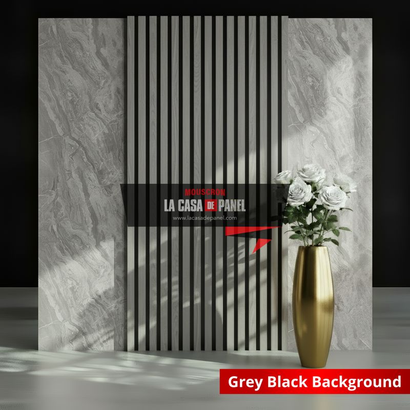 Gray Black Background Wood | Tasseau PVC effet bois | Gris fond Noir | 64x290cm