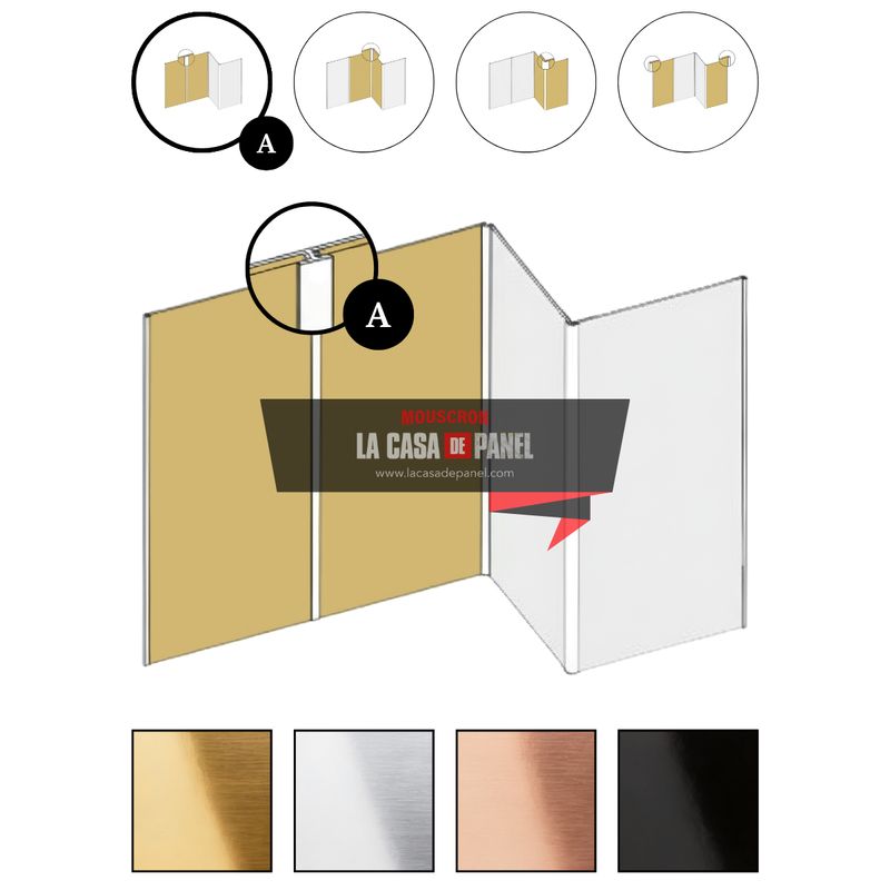 Profilé de jonction en Aluminium Finition pour Panneaux Muraux 2900x2mm