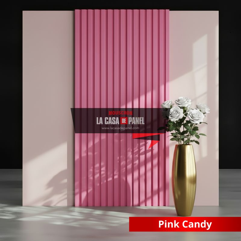 Pink Candy | Tasseau PVC effet mat | Rose bonbon | 64x290cm