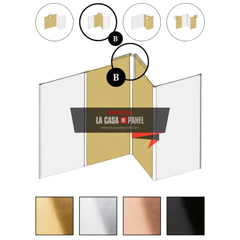 Profilé d'angle intérieur en Aluminium pour Panneaux Muraux 2900x2mm