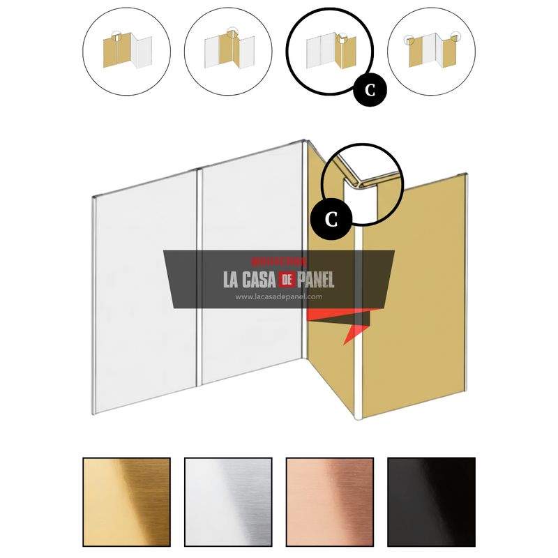 Profilé d'angle extérieur en Aluminium pour Panneaux Muraux 2900x2mm