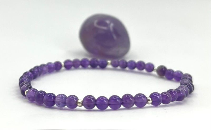 pulsera piedra amatista + piedra natural de amatista de regalo
