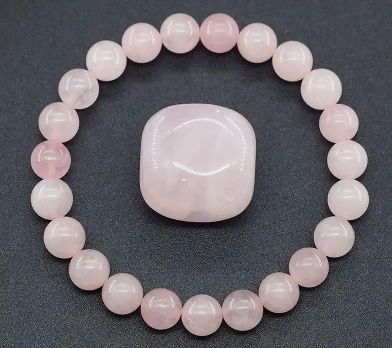 pulsera piedra cuarzo rosa