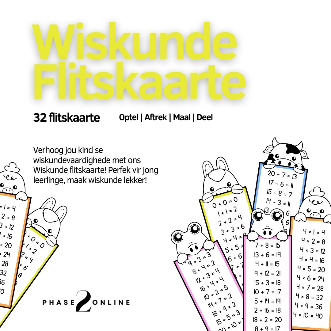 Wiskunde Flitskaarte