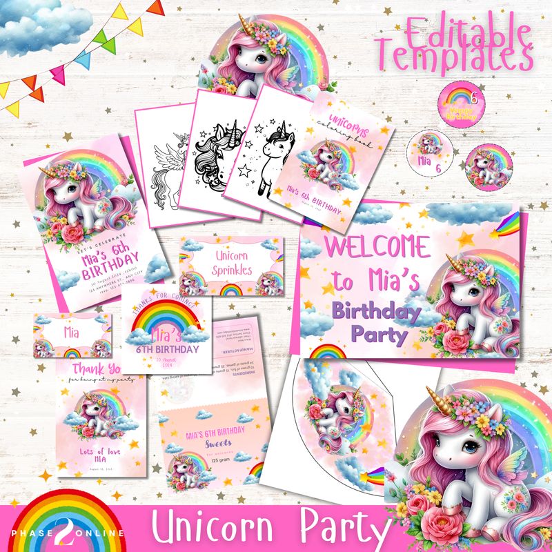 Unicorn Themed Party Package