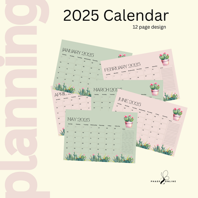 2025 Desk Calendar Cactus