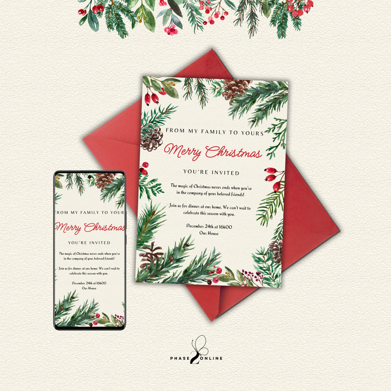 Christmas Set 4 - Watercolor leaves &amp; berries