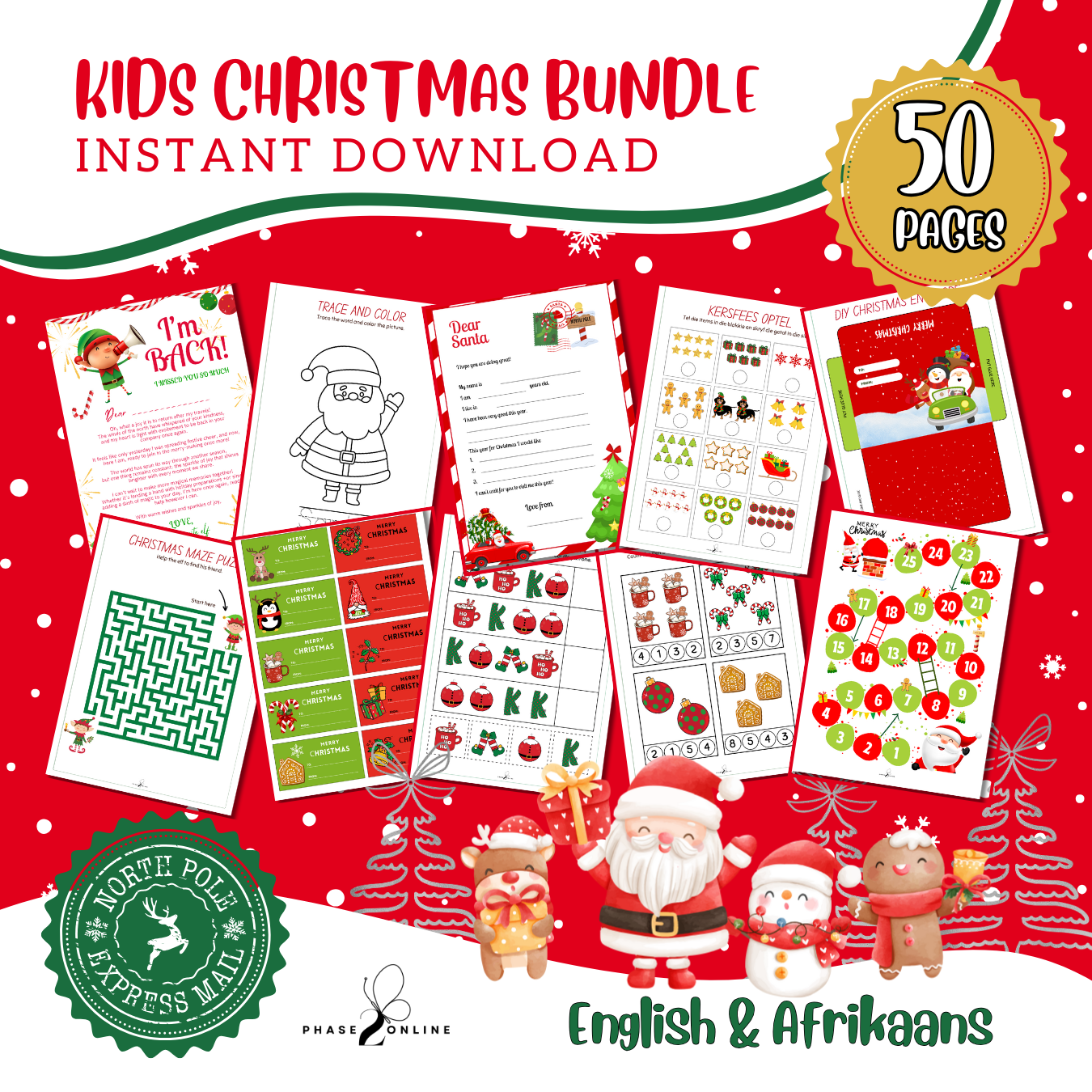 KIDS CHRISTMAS BUNDLE -  50 pages