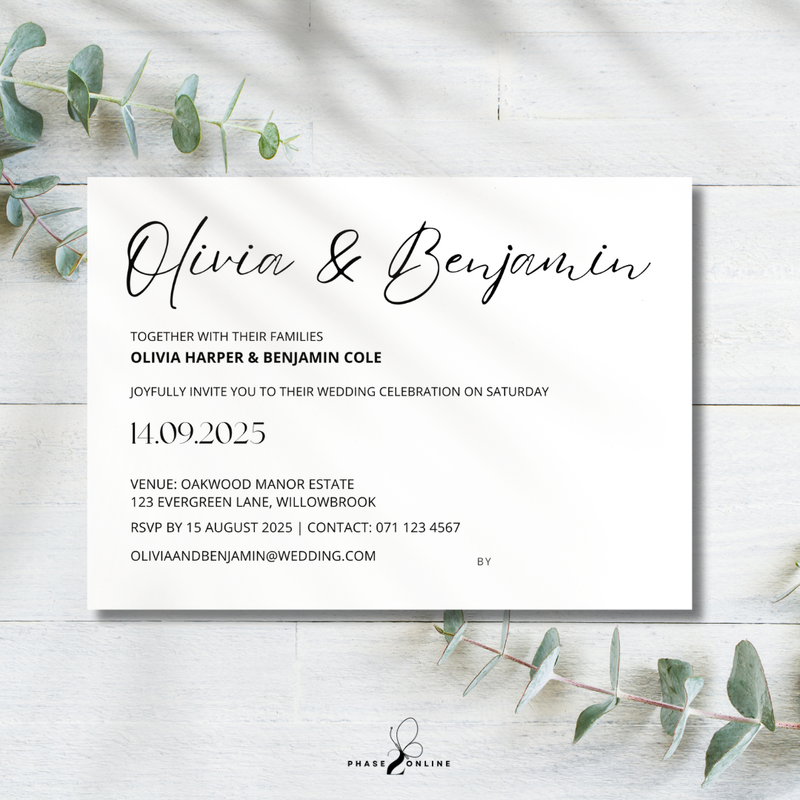 Minimalist Wedding Invitation Template Bundle