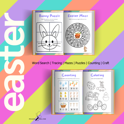 Easter Fun Learning Workbook | 1-10 &amp; Small Letters | PDF Download