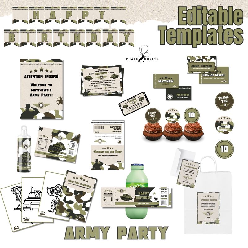 Army Kiddies Party Bundle