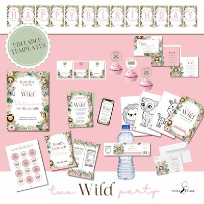Two Wild Safari Party Bundle for girls