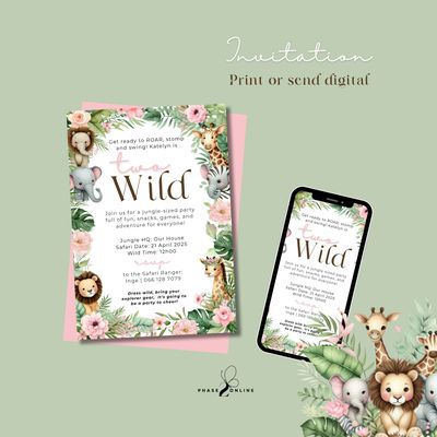 Two Wild Safari Party Bundle for girls