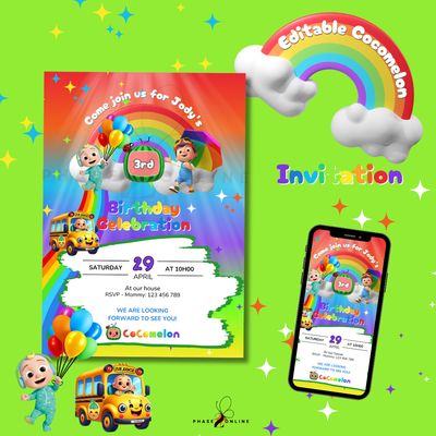 Cocomelon Birthday Invitation