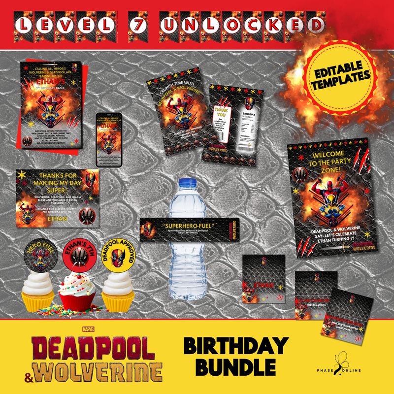 Deadpool &amp; Wolverine Birthday Party Package