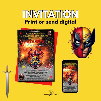 Deadpool &amp; Wolverine Birthday Party Package
