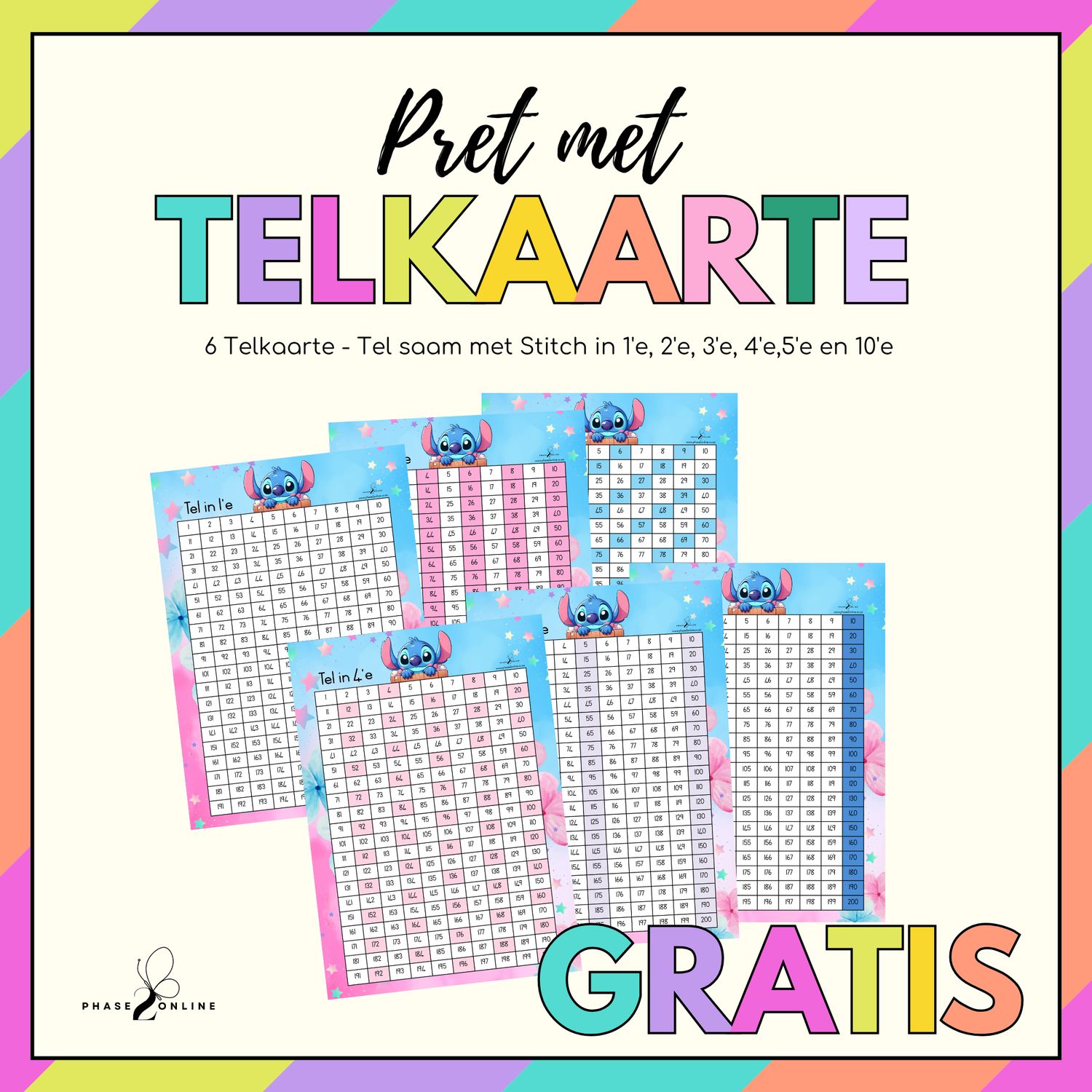 GRATIS - Telkaarte 0-200 Stitch