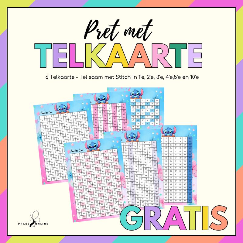 GRATIS - Telkaarte 0-200 Stitch