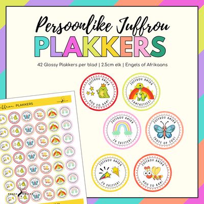 Persoonlike Juffrou Plakkers | Personalised Teacher Stickers 2