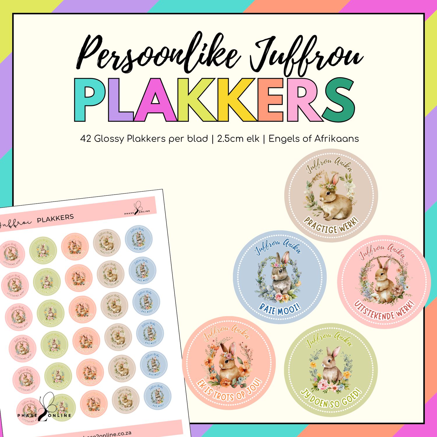 Persoonlike Juffrou Plakkers | Personalised Teacher Stickers 3