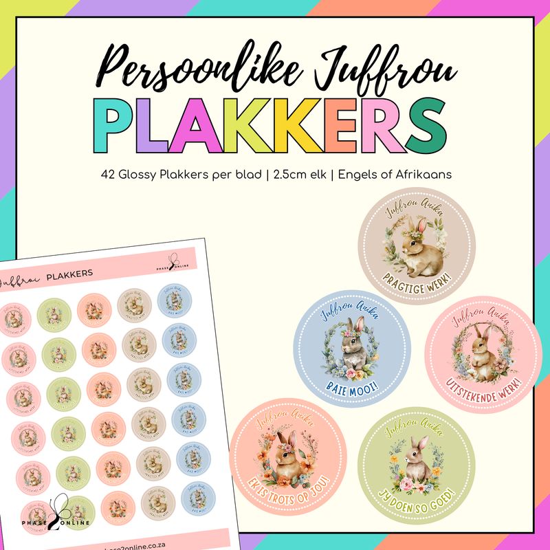 Persoonlike Juffrou Plakkers | Personalised Teacher Stickers 3