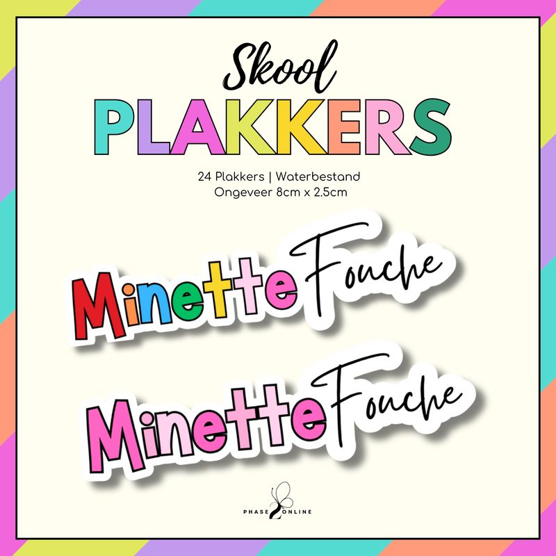 Waterbestande Naamplakkers - 24 Plakkers - Dogters