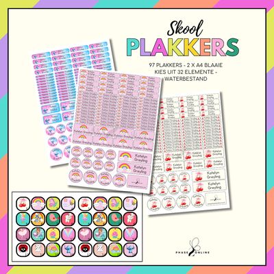 Waterbestande Naamplakkers -2 x A4 BLAAIE