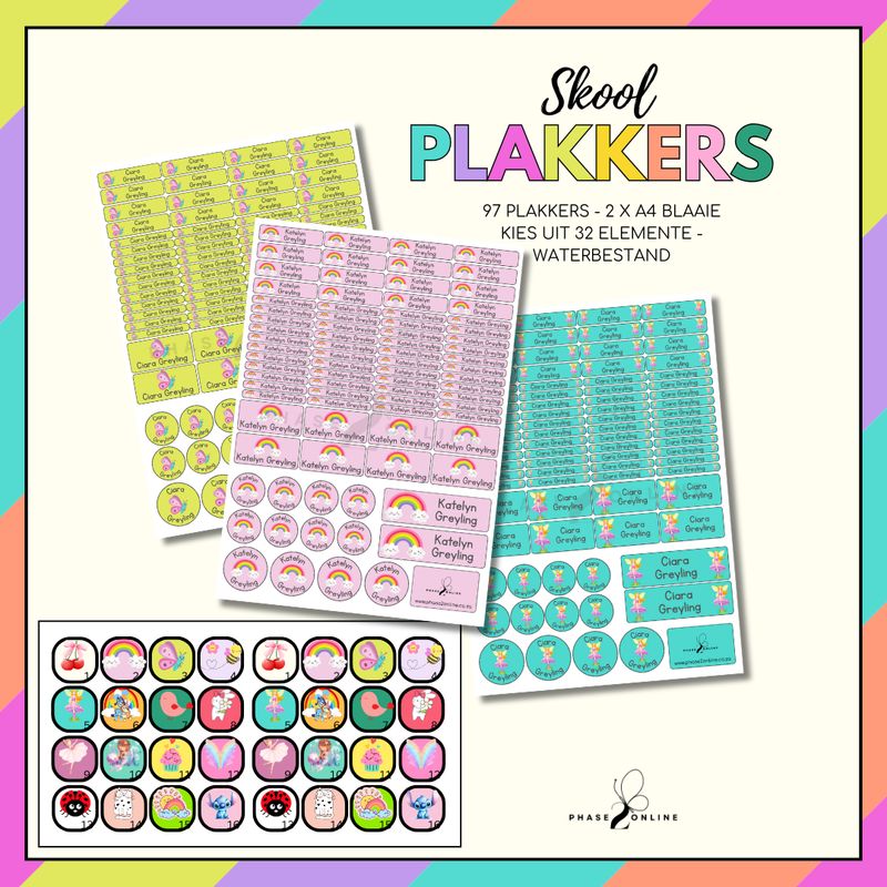 Waterbestande Naamplakkers -2 x A4 BLAAIE